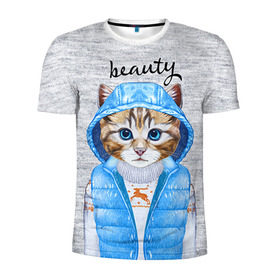 Мужская футболка 3D спортивная с принтом Модная киска , 100% полиэстер с улучшенными характеристиками | приталенный силуэт, круглая горловина, широкие плечи, сужается к линии бедра | baby | beauty | cat | ketty | sweet | девушке | киска | кошка | мода | модная | сладкая | чика