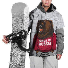 Накидка на куртку 3D с принтом made in Russia , 100% полиэстер |  | bear | made | made in russia | russia | злой | медведь | пасть | русский | я | я русский