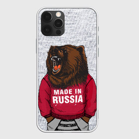 Чехол для iPhone 12 Pro Max с принтом made in Russia , Силикон |  | Тематика изображения на принте: bear | made | made in russia | russia | злой | медведь | пасть | русский | я | я русский