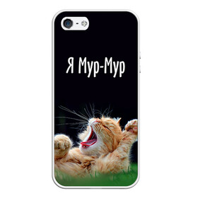 Чехол для iPhone 5/5S матовый с принтом Мур мур , Силикон | Область печати: задняя сторона чехла, без боковых панелей | киса | кот | котики | кошка | мур | мурмур | прикольные | смешной котик | ямурмур