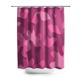 Штора 3D для ванной с принтом Розовый камуфляж , 100% полиэстер | плотность материала — 100 г/м2. Стандартный размер — 146 см х 180 см. По верхнему краю — пластиковые люверсы для креплений. В комплекте 10 пластиковых колец | army | military | армия