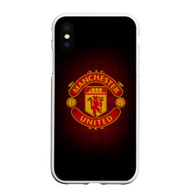 Чехол для iPhone XS Max матовый с принтом Манчестер Юнайтед , Силикон | Область печати: задняя сторона чехла, без боковых панелей | манчестер юнайтед | футбол