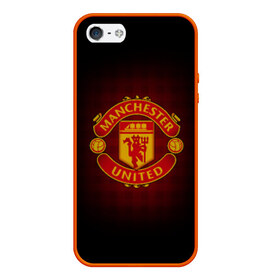 Чехол для iPhone 5/5S матовый с принтом Манчестер Юнайтед , Силикон | Область печати: задняя сторона чехла, без боковых панелей | манчестер юнайтед | футбол