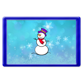 Магнит 45*70 с принтом Снеговик , Пластик | Размер: 78*52 мм; Размер печати: 70*45 | Тематика изображения на принте: новый год | снеговик