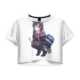 Женская футболка 3D укороченная с принтом Yukinoshita Yukino , 100% полиэстер | круглая горловина, длина футболки до линии талии, рукава с отворотами | oregairu | юкино | юкиношита юкиноюкиношита