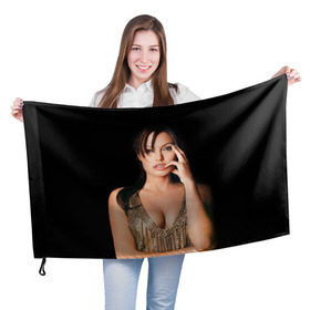 Флаг 3D с принтом Анжелина Джоли , 100% полиэстер | плотность ткани — 95 г/м2, размер — 67 х 109 см. Принт наносится с одной стороны | angelina jolie | американская актриса | анжелина джоли | режиссёр | фотомодель | ценарист