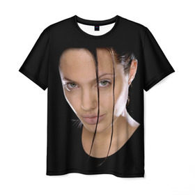 Мужская футболка 3D с принтом Анжелина Джоли , 100% полиэфир | прямой крой, круглый вырез горловины, длина до линии бедер | Тематика изображения на принте: angelina jolie | американская актриса | анжелина джоли | режиссёр | фотомодель | ценарист