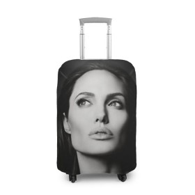 Чехол для чемодана 3D с принтом Анжелина Джоли , 86% полиэфир, 14% спандекс | двустороннее нанесение принта, прорези для ручек и колес | angelina jolie | американская актриса | анжелина джоли | режиссёр | фотомодель | ценарист