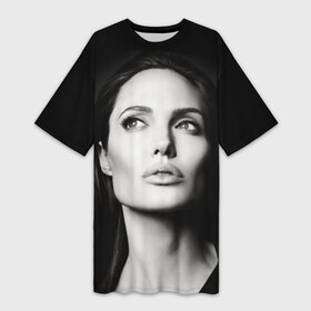 Платье-футболка 3D с принтом Анжелина Джоли ,  |  | angelina jolie | американская актриса | анжелина джоли | режиссёр | фотомодель | ценарист