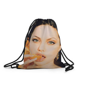 Рюкзак-мешок 3D с принтом Анжелина Джоли , 100% полиэстер | плотность ткани — 200 г/м2, размер — 35 х 45 см; лямки — толстые шнурки, застежка на шнуровке, без карманов и подкладки | angelina jolie | американская актриса | анжелина джоли | режиссёр | фотомодель | ценарист