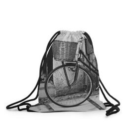 Рюкзак-мешок 3D с принтом Велосипед , 100% полиэстер | плотность ткани — 200 г/м2, размер — 35 х 45 см; лямки — толстые шнурки, застежка на шнуровке, без карманов и подкладки | bike | байк | велосипед | италия | стиль