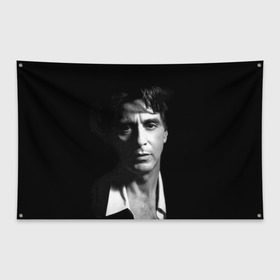 Флаг-баннер с принтом Аль Пачино , 100% полиэстер | размер 67 х 109 см, плотность ткани — 95 г/м2; по краям флага есть четыре люверса для крепления | al pacino | аль пачино | американский актёр театра | кино | режиссёр | сценарист