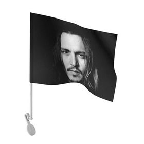 Флаг для автомобиля с принтом Джонни Депп , 100% полиэстер | Размер: 30*21 см | johnny depp
