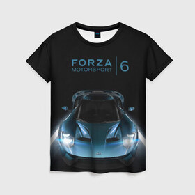 Женская футболка 3D с принтом Forza , 100% полиэфир ( синтетическое хлопкоподобное полотно) | прямой крой, круглый вырез горловины, длина до линии бедер | forza | motorsport | авто | игра | машина