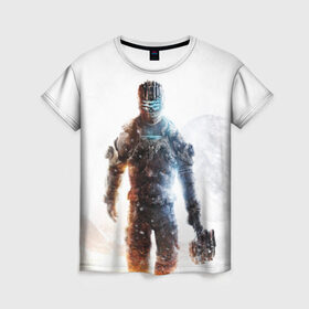 Женская футболка 3D с принтом Isaac Clark , 100% полиэфир ( синтетическое хлопкоподобное полотно) | прямой крой, круглый вырез горловины, длина до линии бедер | dead | horror | isaac clark | space | игра | космос