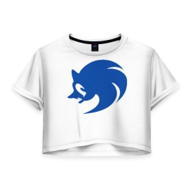 Женская футболка 3D укороченная с принтом Sonic X logo , 100% полиэстер | круглая горловина, длина футболки до линии талии, рукава с отворотами | hedgehog | sega | sonic | sonic x | sonic x logologo | соник