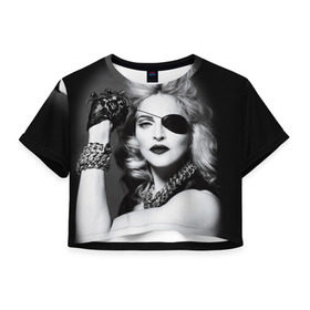 Женская футболка 3D укороченная с принтом Мадонна , 100% полиэстер | круглая горловина, длина футболки до линии талии, рукава с отворотами | madonna louise ciccone | автор песен | актриса | американская певица | мадонна луиза чикконе | писательница | продюсер | танцовщица