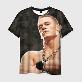 Мужская футболка 3D с принтом Боец рестлинга , 100% полиэфир | прямой крой, круглый вырез горловины, длина до линии бедер | боец реслинга | медаль | реслинг | ринг | цепь | чемпион
