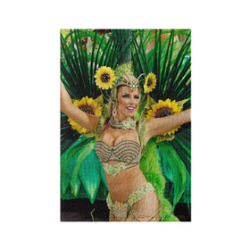 Обложка для паспорта матовая кожа с принтом Карнавал в Рио , натуральная матовая кожа | размер 19,3 х 13,7 см; прозрачные пластиковые крепления | Тематика изображения на принте: бразилия