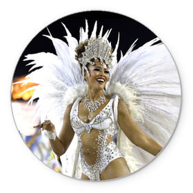 Коврик круглый с принтом Карнавал в Рио , резина и полиэстер | круглая форма, изображение наносится на всю лицевую часть | бразилия