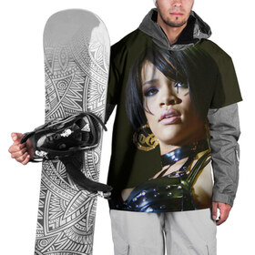Накидка на куртку 3D с принтом Рианна , 100% полиэстер |  | Тематика изображения на принте: rihanna | актриса | американская rb | поп певица | рианна