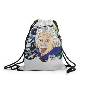 Рюкзак-мешок 3D с принтом Einstein , 100% полиэстер | плотность ткани — 200 г/м2, размер — 35 х 45 см; лямки — толстые шнурки, застежка на шнуровке, без карманов и подкладки | einstein | emc2 | наука | теория | физика | эйнштейн