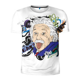 Мужская футболка 3D спортивная с принтом Einstein , 100% полиэстер с улучшенными характеристиками | приталенный силуэт, круглая горловина, широкие плечи, сужается к линии бедра | einstein | emc2 | наука | теория | физика | эйнштейн