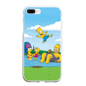 Чехол для iPhone 7Plus/8 Plus матовый с принтом The simpsons , Силикон | Область печати: задняя сторона чехла, без боковых панелей | 