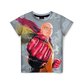 Детская футболка 3D с принтом One-punch man , 100% гипоаллергенный полиэфир | прямой крой, круглый вырез горловины, длина до линии бедер, чуть спущенное плечо, ткань немного тянется | anime | one punch man one punch man | аниме | анимешка | ван пач ман | ван пач мен | ванпанчман | ванпанчмен | ванпачман | ванпачмен | генос | манга | саитама | сайтама