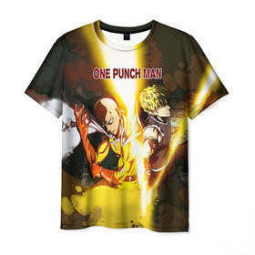 Мужская футболка 3D с принтом One punch man , 100% полиэфир | прямой крой, круглый вырез горловины, длина до линии бедер | anime | ван пач ман | ван пач мен | ванпанчман | ванпанчмен | ванпачман | ванпачмен | генос | сайтама