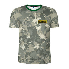 Мужская футболка 3D спортивная с принтом O I + , 100% полиэстер с улучшенными характеристиками | приталенный силуэт, круглая горловина, широкие плечи, сужается к линии бедра | армия | военный | группа | крови | служба