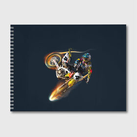 Альбом для рисования с принтом Motorcycle Racing , 100% бумага
 | матовая бумага, плотность 200 мг. | motocross | motorcycle racing | мотоцикл