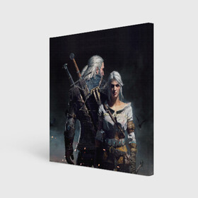 Холст квадратный с принтом Geralt and Ciri , 100% ПВХ |  | ciri | gerald | roach | wild hunt | witcher | ведьмак | ведьмы | геральд | дикая охота | йен | йеннифер | плотва | цири