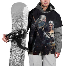 Накидка на куртку 3D с принтом Geralt and Ciri , 100% полиэстер |  | ciri | gerald | roach | wild hunt | witcher | ведьмак | ведьмы | геральд | дикая охота | йен | йеннифер | плотва | цири