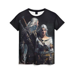 Женская футболка 3D с принтом Geralt and Ciri , 100% полиэфир ( синтетическое хлопкоподобное полотно) | прямой крой, круглый вырез горловины, длина до линии бедер | ciri | gerald | roach | wild hunt | witcher | ведьмак | ведьмы | геральд | дикая охота | йен | йеннифер | плотва | цири