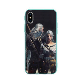 Чехол для Apple iPhone X силиконовый матовый с принтом Geralt and Ciri , Силикон | Печать на задней стороне чехла, без боковой панели | ciri | gerald | roach | wild hunt | witcher | ведьмак | ведьмы | геральд | дикая охота | йен | йеннифер | плотва | цири