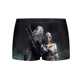 Мужские трусы 3D с принтом Geralt and Ciri , 50% хлопок, 50% полиэстер | классическая посадка, на поясе мягкая тканевая резинка | ciri | gerald | roach | wild hunt | witcher | ведьмак | ведьмы | геральд | дикая охота | йен | йеннифер | плотва | цири