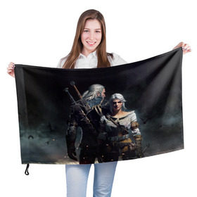 Флаг 3D с принтом Geralt and Ciri , 100% полиэстер | плотность ткани — 95 г/м2, размер — 67 х 109 см. Принт наносится с одной стороны | ciri | gerald | roach | wild hunt | witcher | ведьмак | ведьмы | геральд | дикая охота | йен | йеннифер | плотва | цири