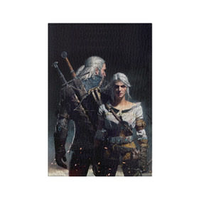 Обложка для паспорта матовая кожа с принтом Geralt and Ciri , натуральная матовая кожа | размер 19,3 х 13,7 см; прозрачные пластиковые крепления | Тематика изображения на принте: ciri | gerald | roach | wild hunt | witcher | ведьмак | ведьмы | геральд | дикая охота | йен | йеннифер | плотва | цири