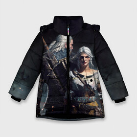 Зимняя куртка для девочек 3D с принтом Geralt and Ciri , ткань верха — 100% полиэстер; подклад — 100% полиэстер, утеплитель — 100% полиэстер. | длина ниже бедра, удлиненная спинка, воротник стойка и отстегивающийся капюшон. Есть боковые карманы с листочкой на кнопках, утяжки по низу изделия и внутренний карман на молнии. 

Предусмотрены светоотражающий принт на спинке, радужный светоотражающий элемент на пуллере молнии и на резинке для утяжки. | ciri | gerald | roach | wild hunt | witcher | ведьмак | ведьмы | геральд | дикая охота | йен | йеннифер | плотва | цири