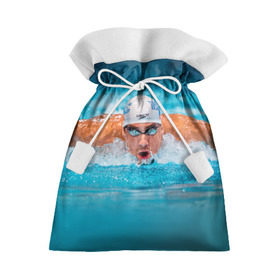 Подарочный 3D мешок с принтом Пловец , 100% полиэстер | Размер: 29*39 см | плавание | спорт
