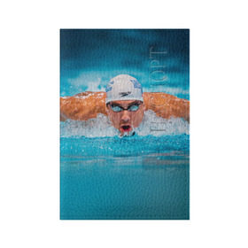Обложка для паспорта матовая кожа с принтом Пловец , натуральная матовая кожа | размер 19,3 х 13,7 см; прозрачные пластиковые крепления | плавание | спорт