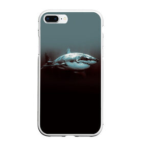 Чехол для iPhone 7Plus/8 Plus матовый с принтом Акула , Силикон | Область печати: задняя сторона чехла, без боковых панелей | акула | море | хищник
