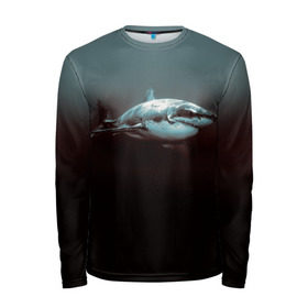 Мужской лонгслив 3D с принтом Акула , 100% полиэстер | длинные рукава, круглый вырез горловины, полуприлегающий силуэт | акула | море | хищник