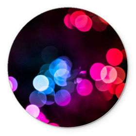 Коврик круглый с принтом Light Spots , резина и полиэстер | круглая форма, изображение наносится на всю лицевую часть | color | light | spot | блик | пятно | свет | цвет
