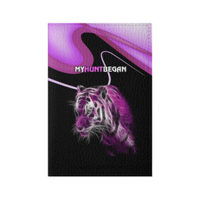 Обложка для паспорта матовая кожа с принтом My hunt began , натуральная матовая кожа | размер 19,3 х 13,7 см; прозрачные пластиковые крепления | dance | dj | klub | клуб | молодёжь | музыка | на макете изображён стилизованный тигр.танцы