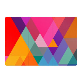 Магнитный плакат 3Х2 с принтом Разноцветные полигоны , Полимерный материал с магнитным слоем | 6 деталей размером 9*9 см | абстракция | полигон | ромб | узор | фон | цвет