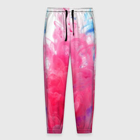 Мужские брюки 3D с принтом Взрыв красок , 100% полиэстер | манжеты по низу, эластичный пояс регулируется шнурком, по бокам два кармана без застежек, внутренняя часть кармана из мелкой сетки | краски | розовый | яркий
