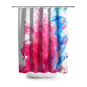 Штора 3D для ванной с принтом Взрыв красок , 100% полиэстер | плотность материала — 100 г/м2. Стандартный размер — 146 см х 180 см. По верхнему краю — пластиковые люверсы для креплений. В комплекте 10 пластиковых колец | краски | розовый | яркий
