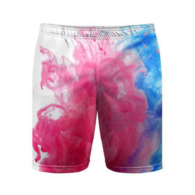 Мужские шорты 3D спортивные с принтом Взрыв красок ,  |  | краски | розовый | яркий